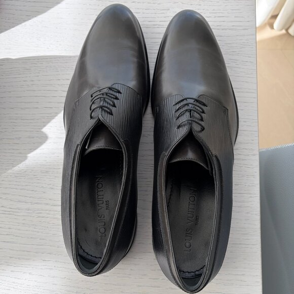Louis Vuitton Two Tone Leather And Black Epi Leather Lace Up Derby Size 10 main image 6